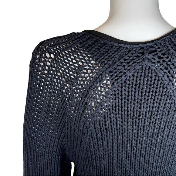 Oska Knit 3/4 Sleeve Button-up Cardigan Sweater Black Women's - Picture 7 of 10